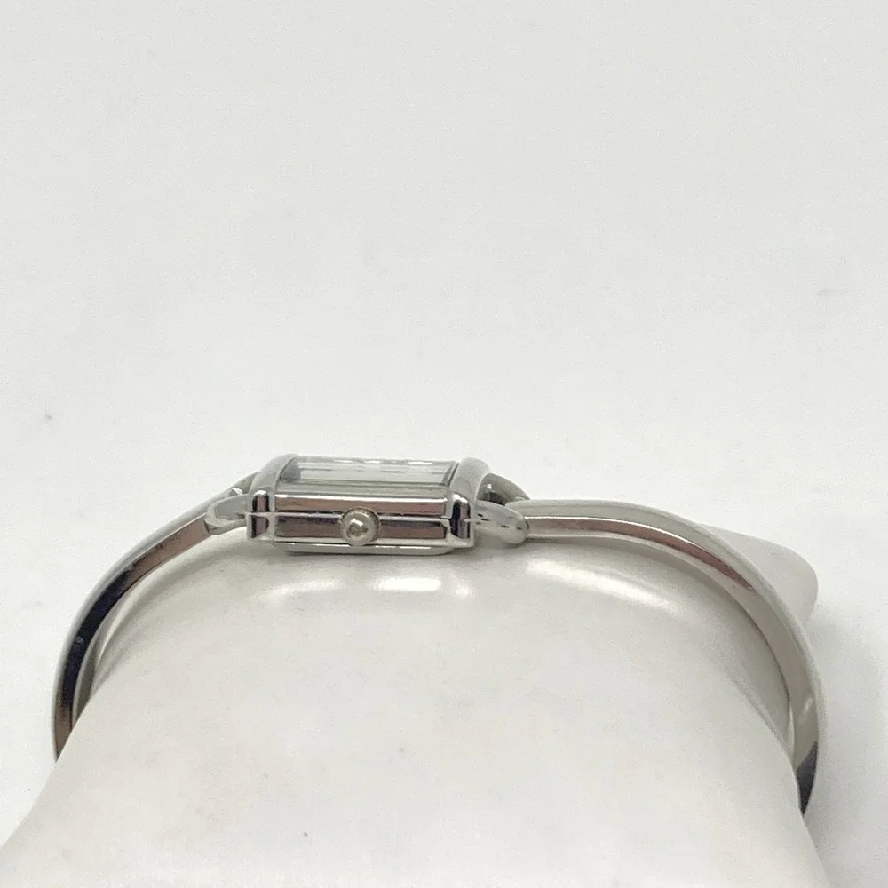 Faded Glory Women's Watch 19mm Plum Dial Silver Tone Tank New Battery 7.75